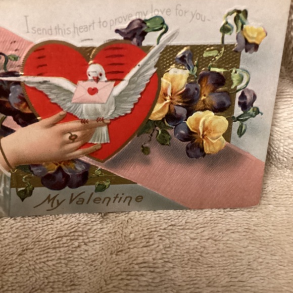 VINTAGE Embossed Valentines postcard 191 - Picture 4 of 5